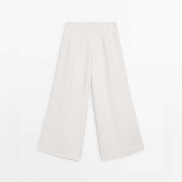 NWT. Massimo Dutti Limited Edition Ivory Wool/Viscose/Silk Blend Trousers Size 4 - Picture 5 of 13
